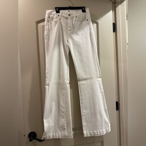 Seven for all mankind Women's White Flared Jeans 27 dojo